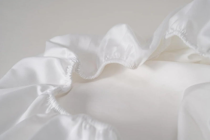 Nigmaya Fitted Sheet Set - White - 160x200