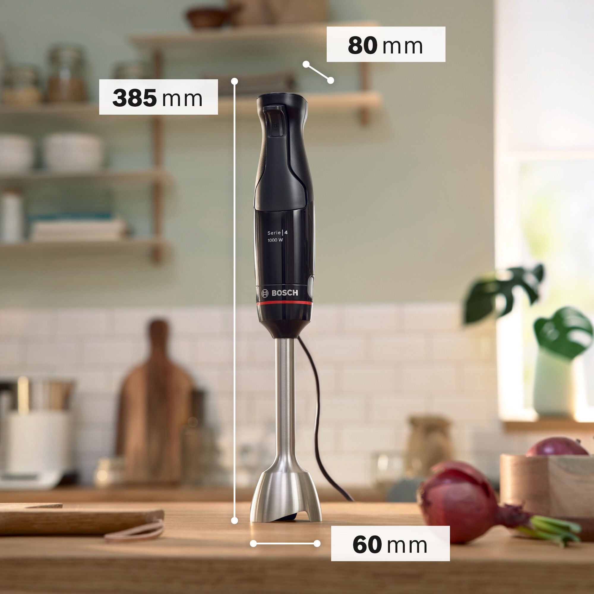 MSM4B624 Series 4, Hand Blender, ErgoMaster, 1000 W, Black, Anthracite ...