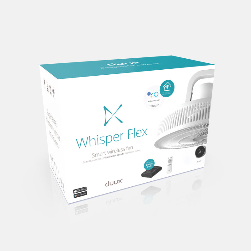 Duux Whisper Flex White + Battery Pack