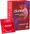 Durex Feeling Extra Préservatifs Fins et Extra Lubrifiés x20