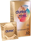 Durex Nude Sans Latex Préservatifs Ultra Fins Sensation Peau contre Peau x10