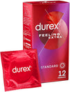 Durex Feeling Extra Préservatifs Fins et Extra Lubrifiés x12