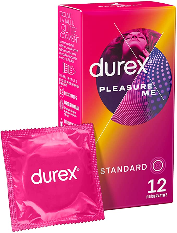 Durex Pleasure Me Préservatifs Perlés et Nervurés x12