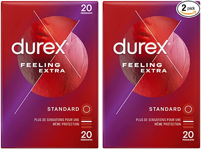 Durex Feeling Extra Préservatifs Fins & Extra Lubrifiés x40